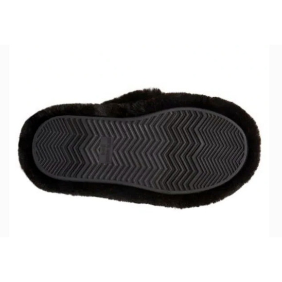 Steve Madden Faux Fur Fluffy Criss Cross Slip On Slippers Black Size S (5-6) - Picture 3 of 7